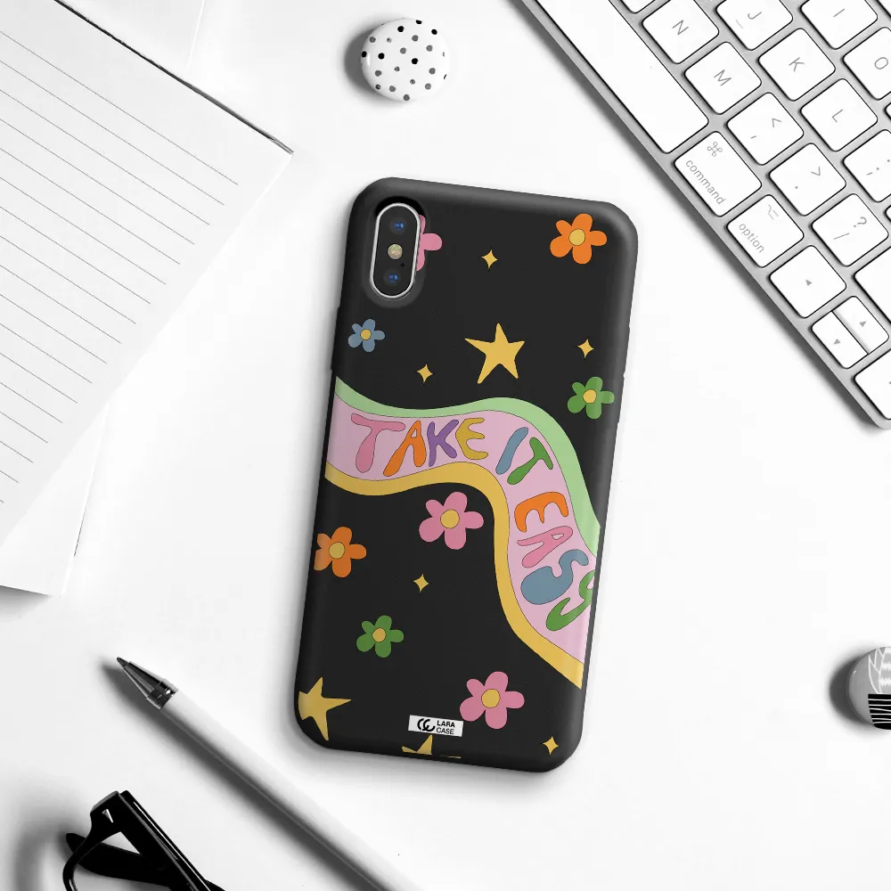 Take It Easy Apple iPhone X Silicone black Case