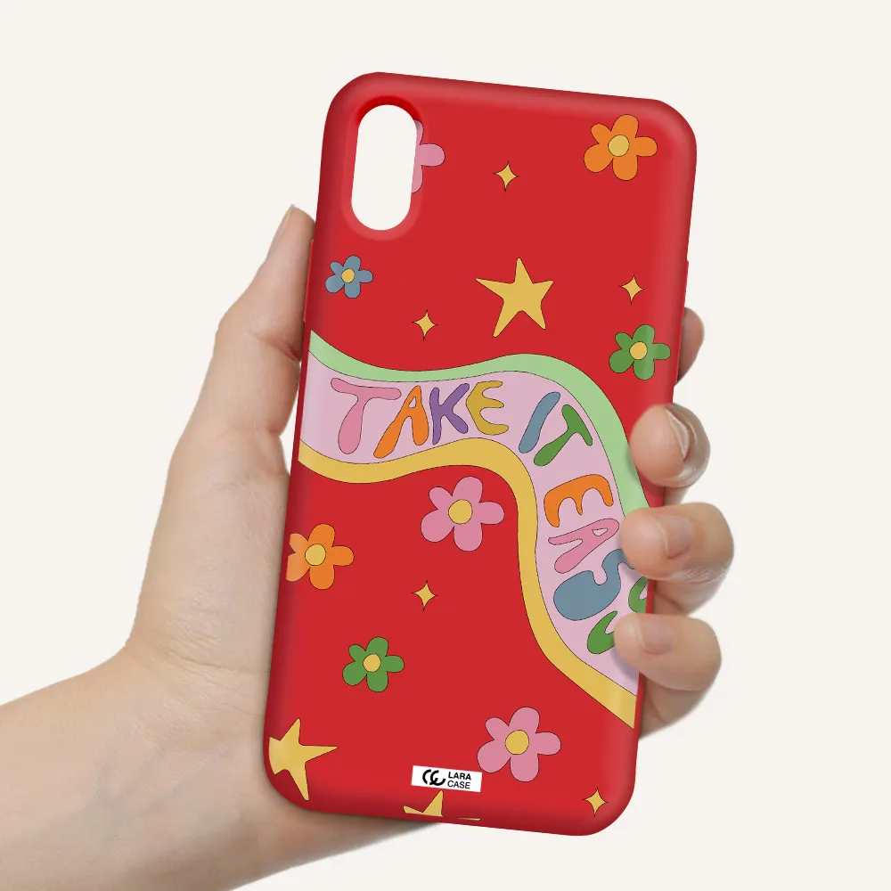 Take It Easy Apple iPhone X Silicone Imperial Red Case