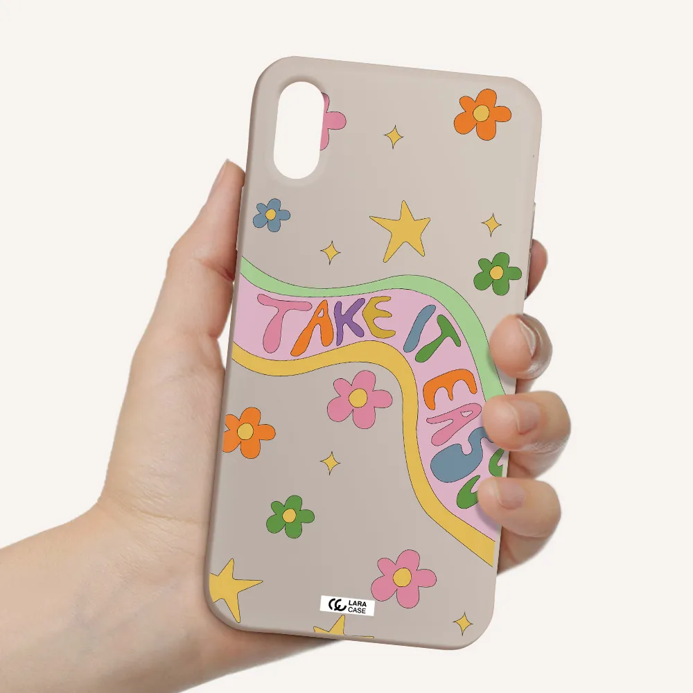 Take It Easy Apple iPhone X Silicone Stone Case