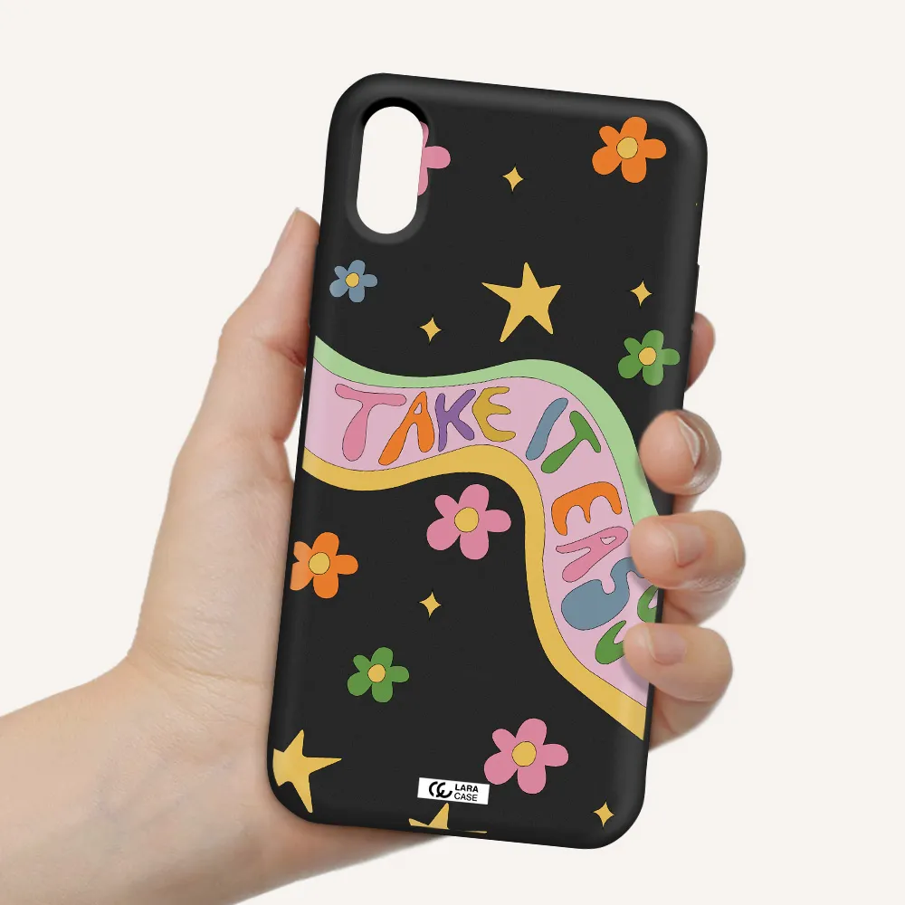 Take It Easy Apple iPhone XS Silicone black Case