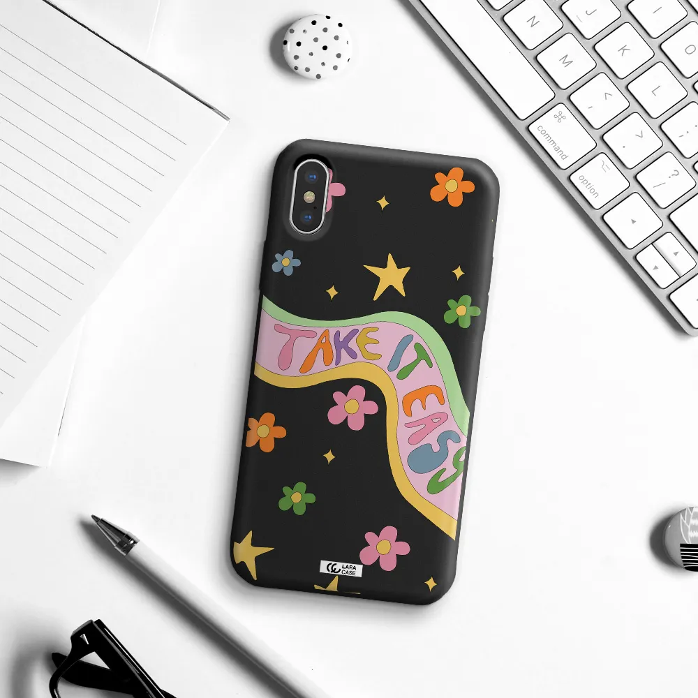 Take It Easy Apple iPhone XS Silicone black Case