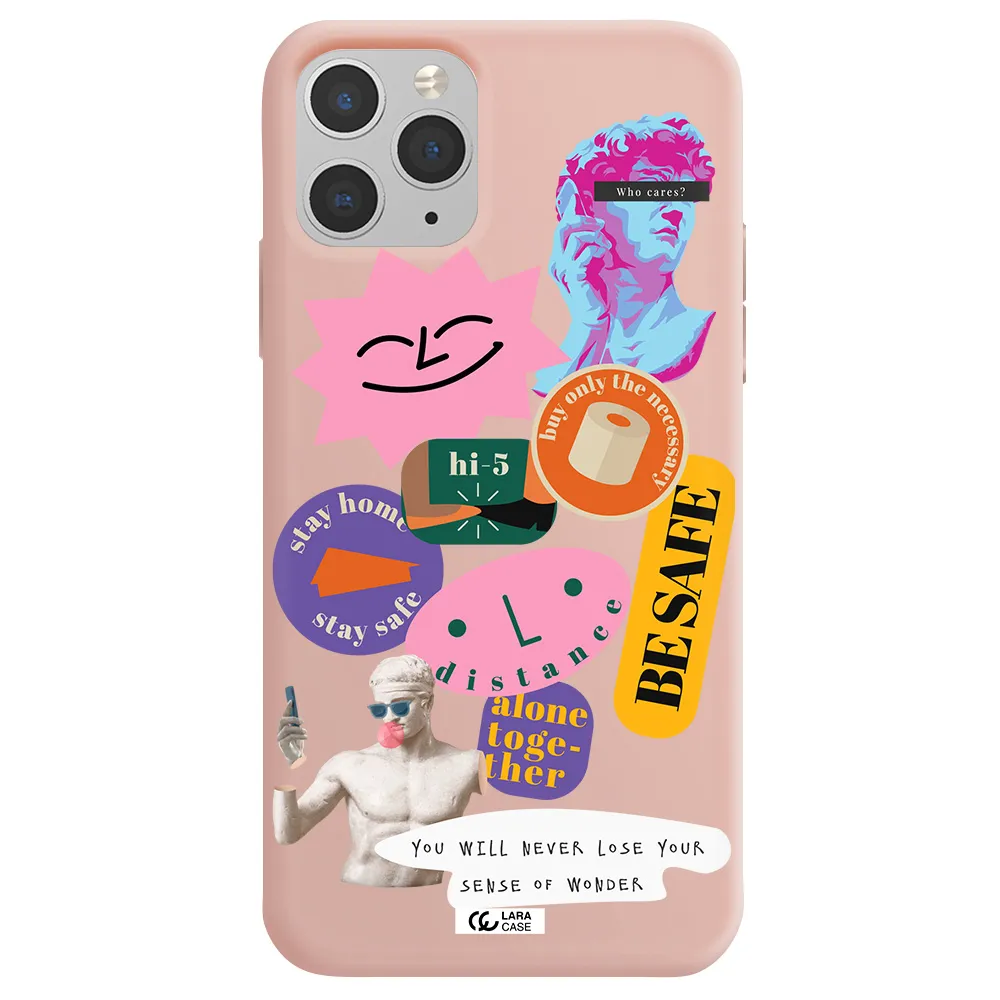 Be Safe Apple iPhone 11 pro max Silicone pastel pink Case