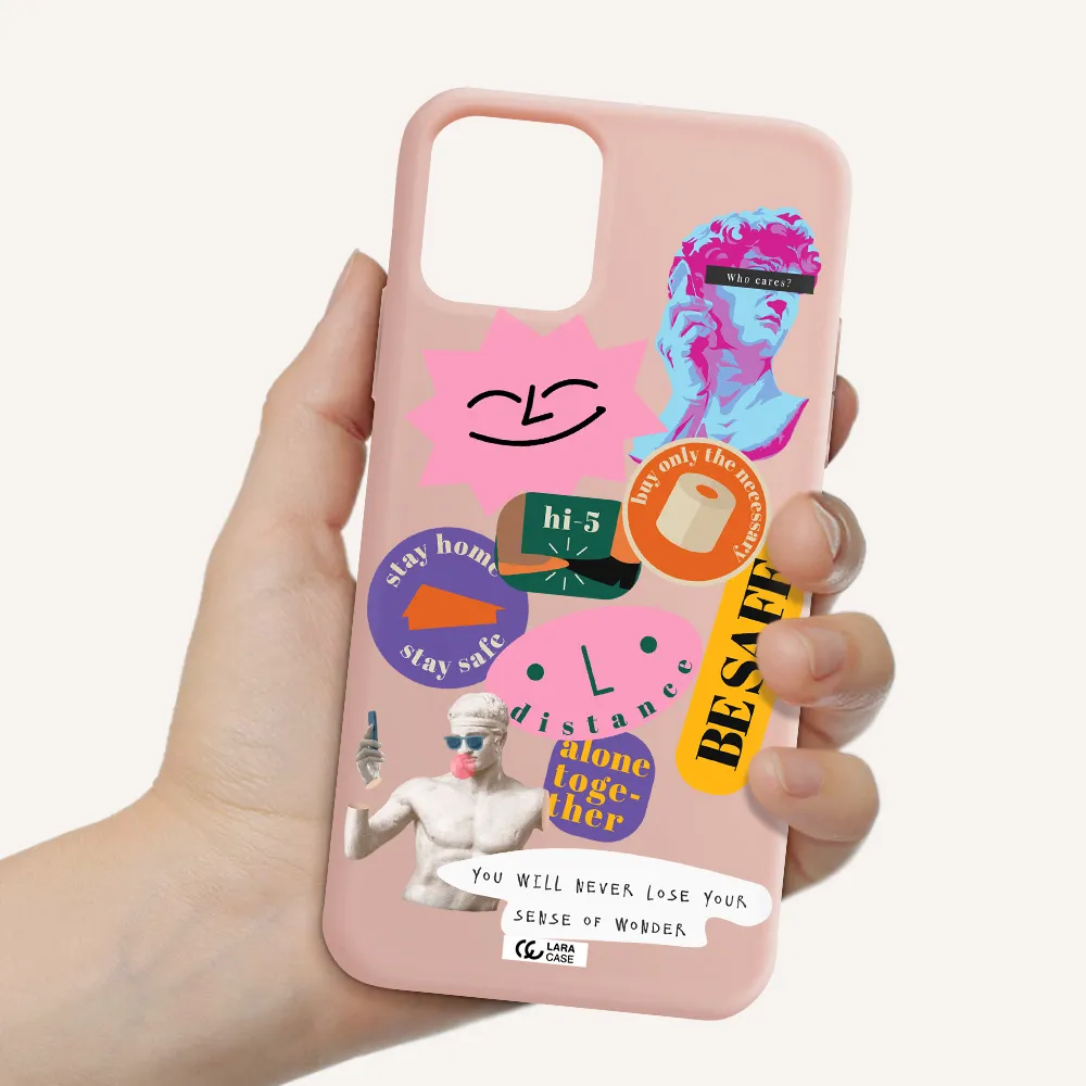 Be Safe Apple iPhone 11 pro Silicone pastel pink Case