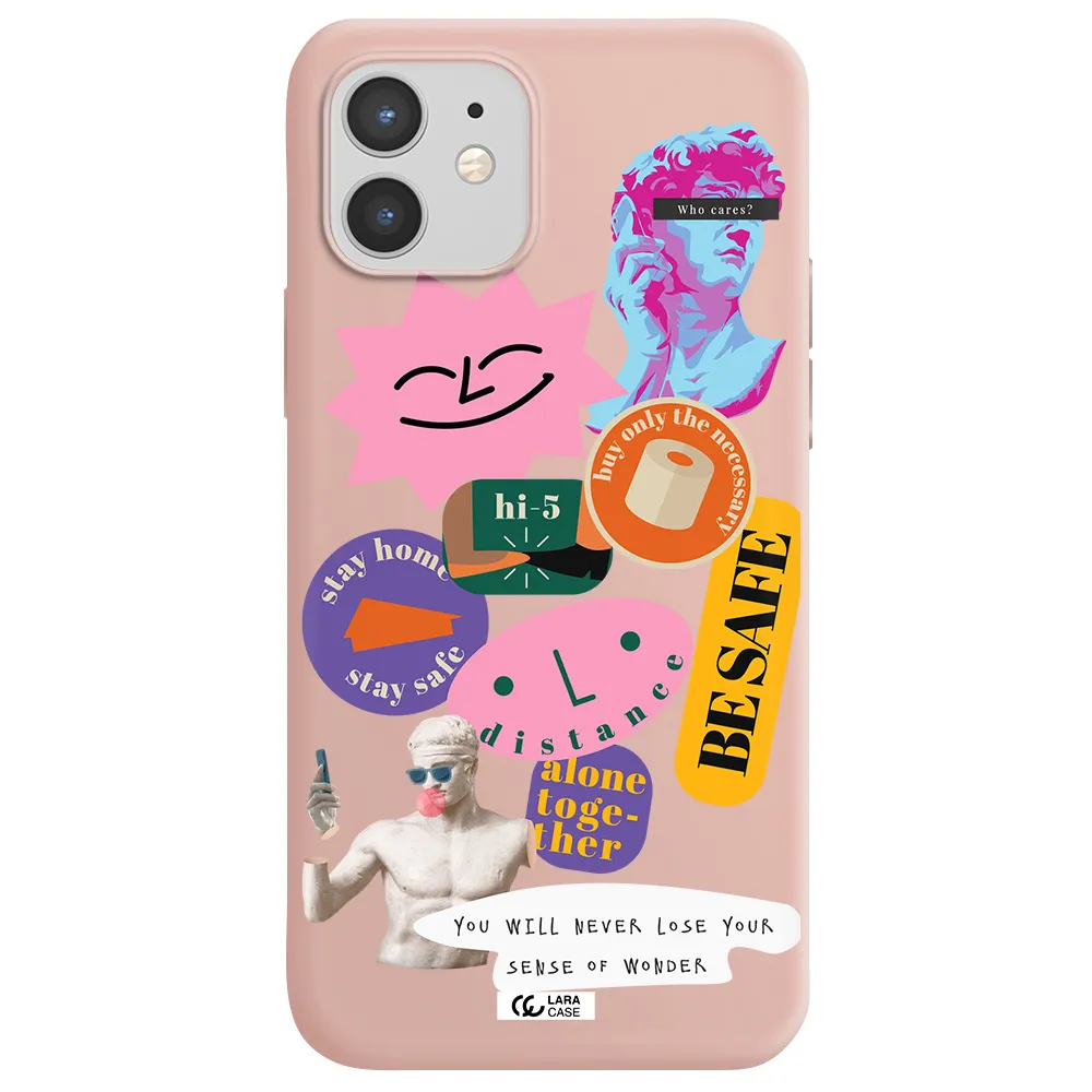 Be Safe Apple iPhone 12 mini Silicone pastel pink Case