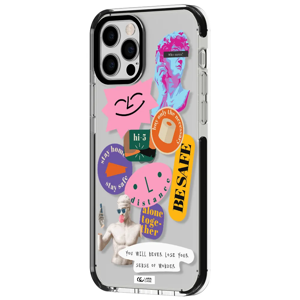 Be Safe Apple iPhone 12 pro impact black border Case