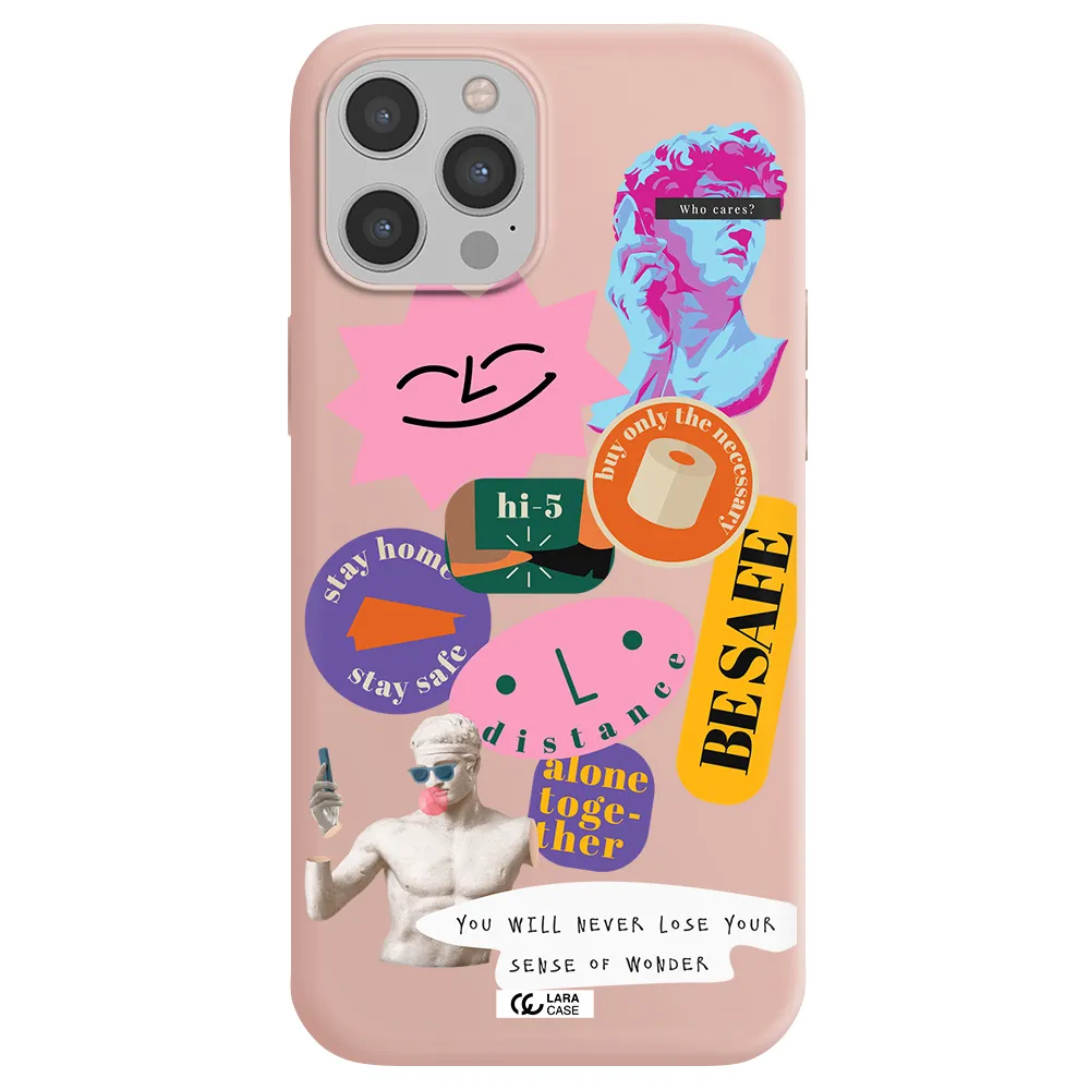 Be Safe Apple iPhone 12 pro max Silicone pastel pink Case