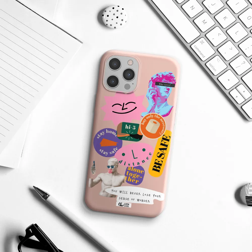 Be Safe Apple iPhone 12 pro max Silicone pastel pink Case