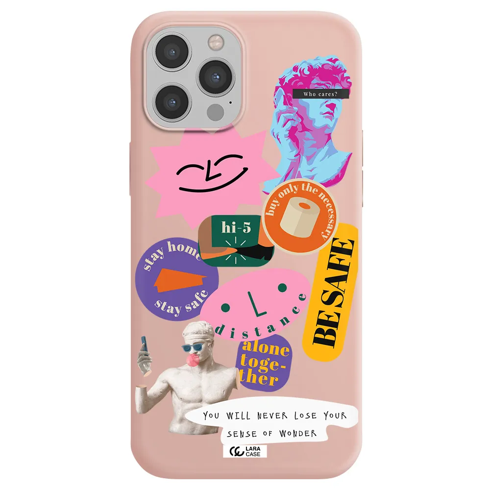 Be Safe Apple iPhone 12 pro Silicone pastel pink Case