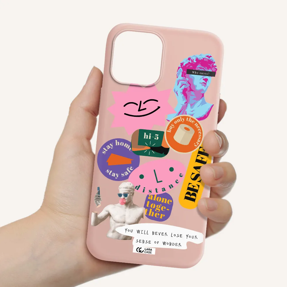 Be Safe Apple iPhone 12 pro Silicone pastel pink Case