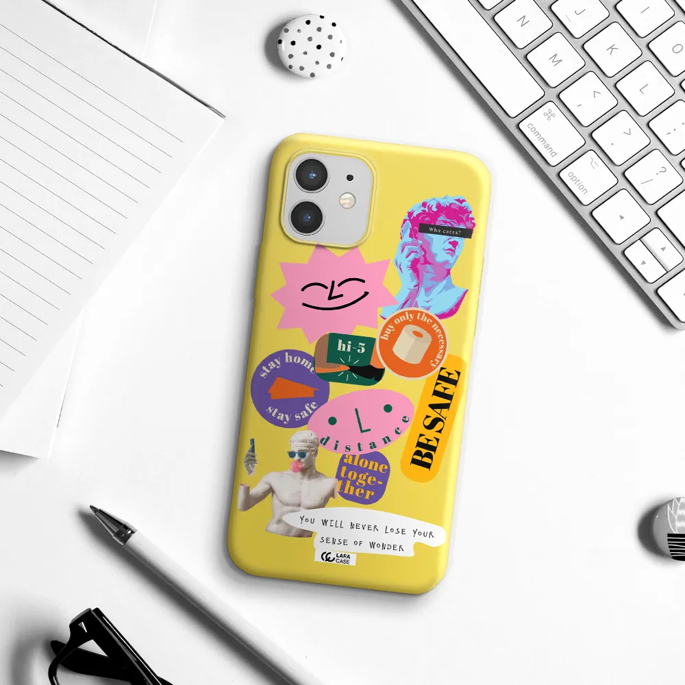 Be Safe Apple iPhone 12 Silicone canary yellow Case