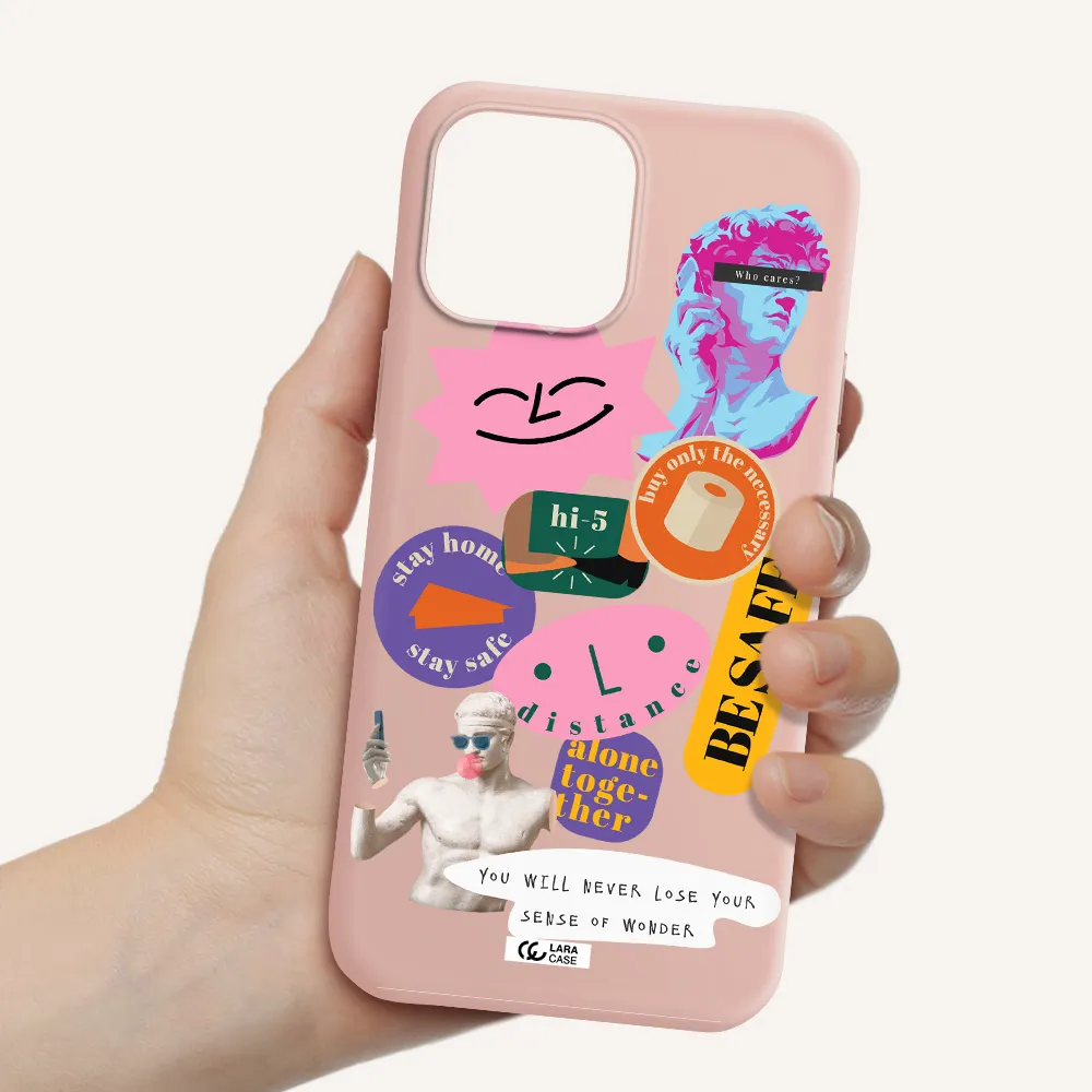 Be Safe Apple iPhone 13 Pro Max Silicone pastel pink Case