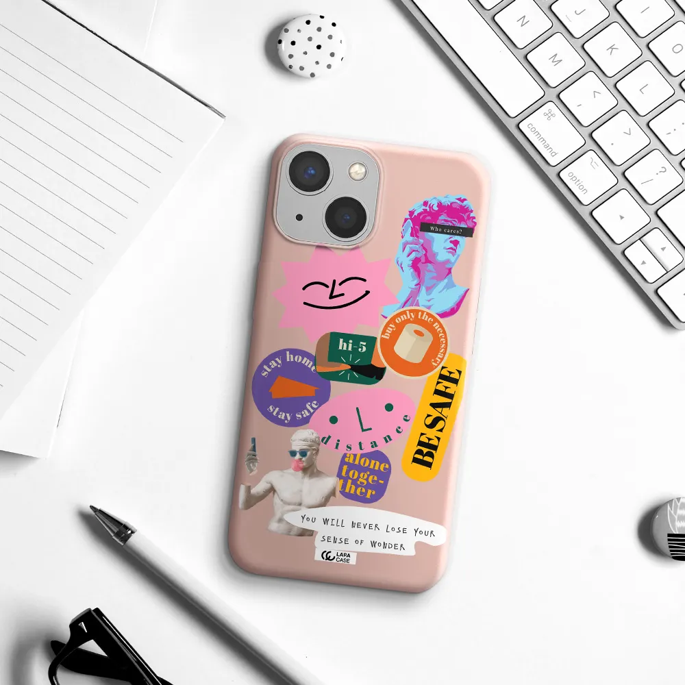 Be Safe Apple iPhone 13 Silicone pastel pink Case