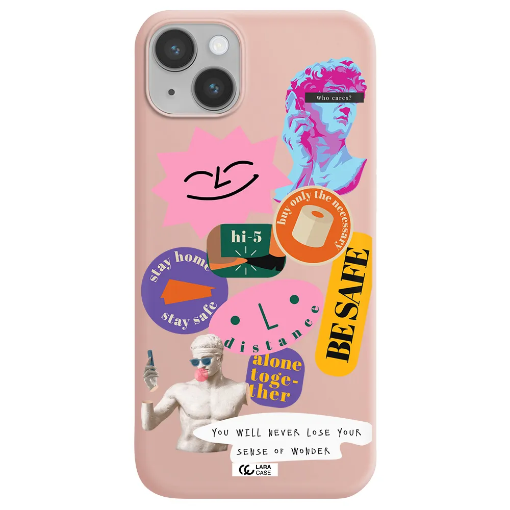 Be Safe Apple iPhone 14 plus Silicone pastel pink Case