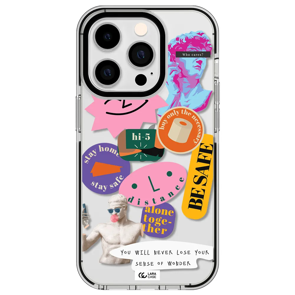 Be Safe Apple iPhone 14 pro impact black border Case