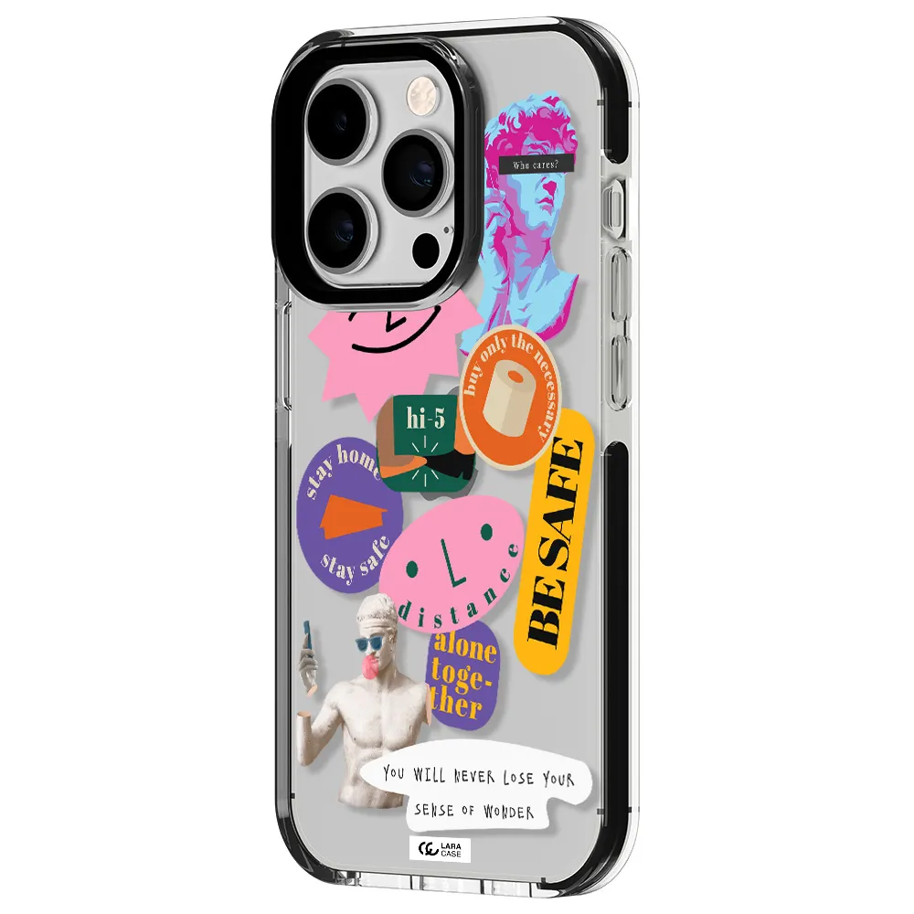 Be Safe Apple iPhone 14 pro impact black border Case