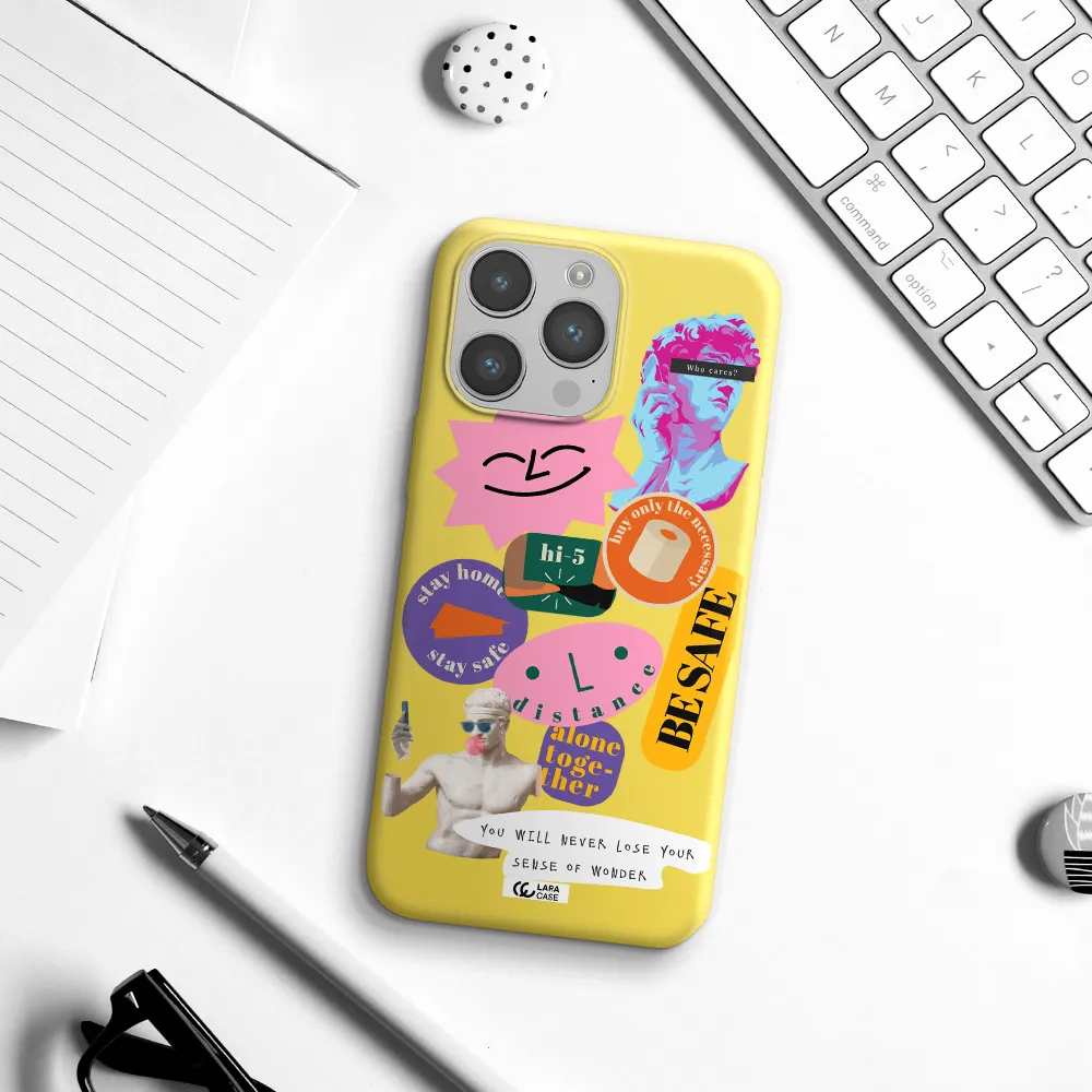 Be Safe Apple iPhone 14 pro Silicone canary yellow Case