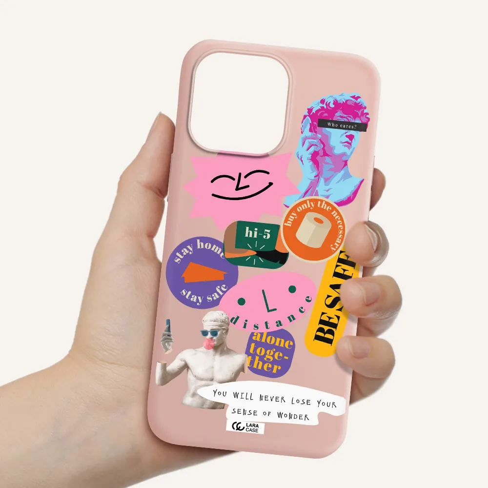 Be Safe Apple iPhone 14 pro Silicone pastel pink Case