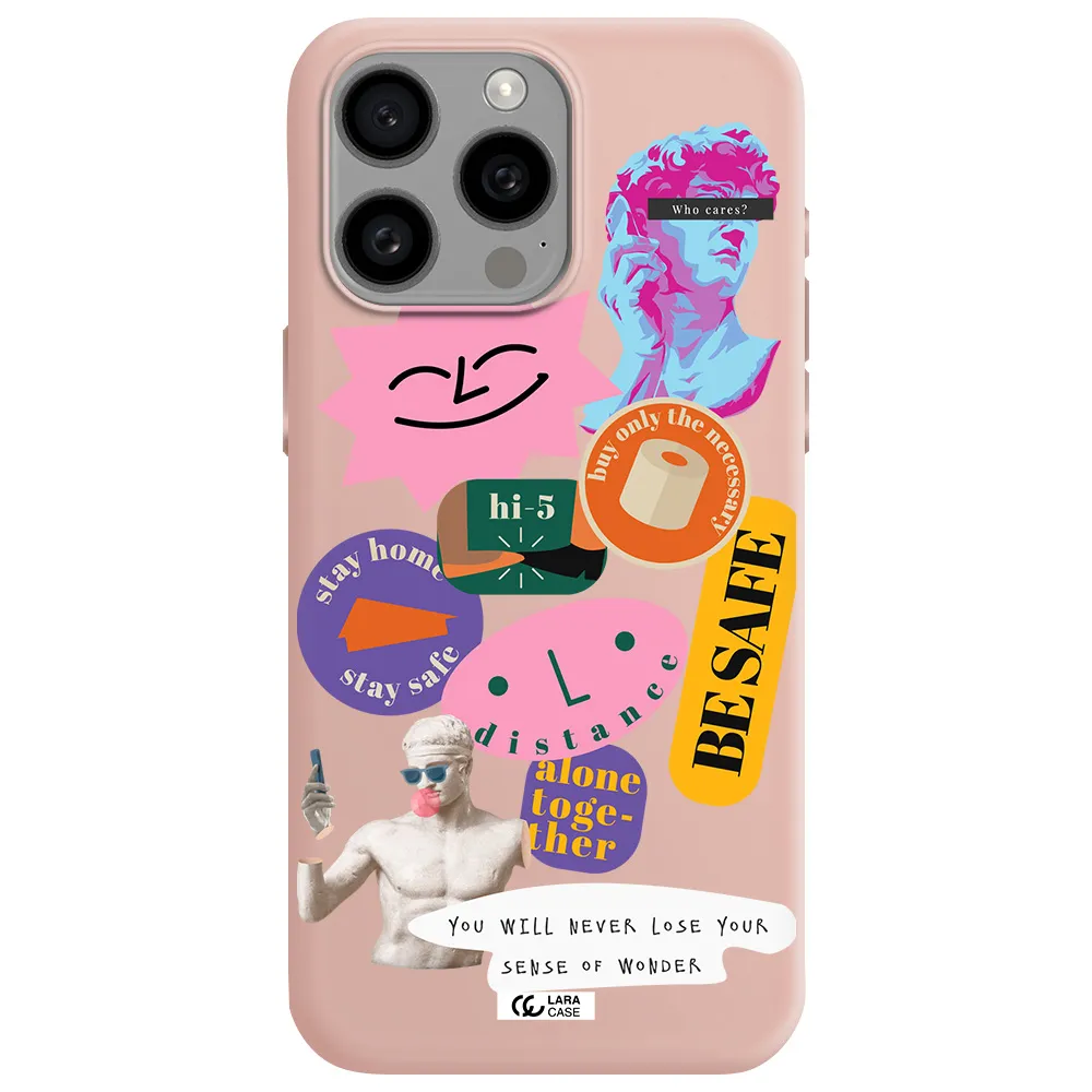 Be Safe Apple Iphone 15 Pro max Silicone pastel pink Case