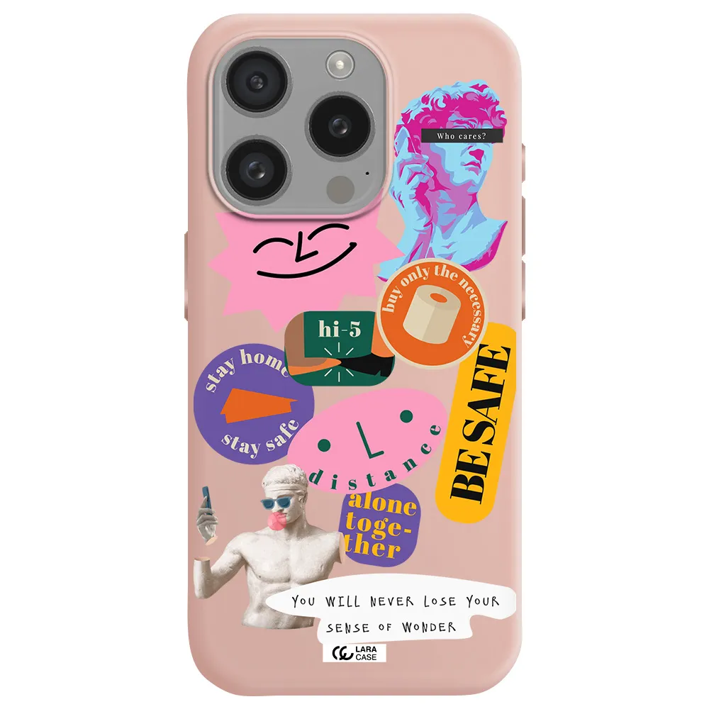 Be Safe Apple Iphone 15 Pro Silicone Pastel Pink Case