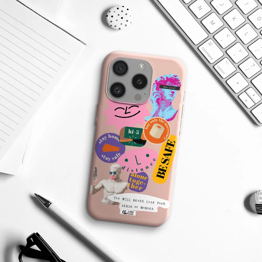 Be Safe Apple Iphone 15 Pro Silicone Pastel Pink Case