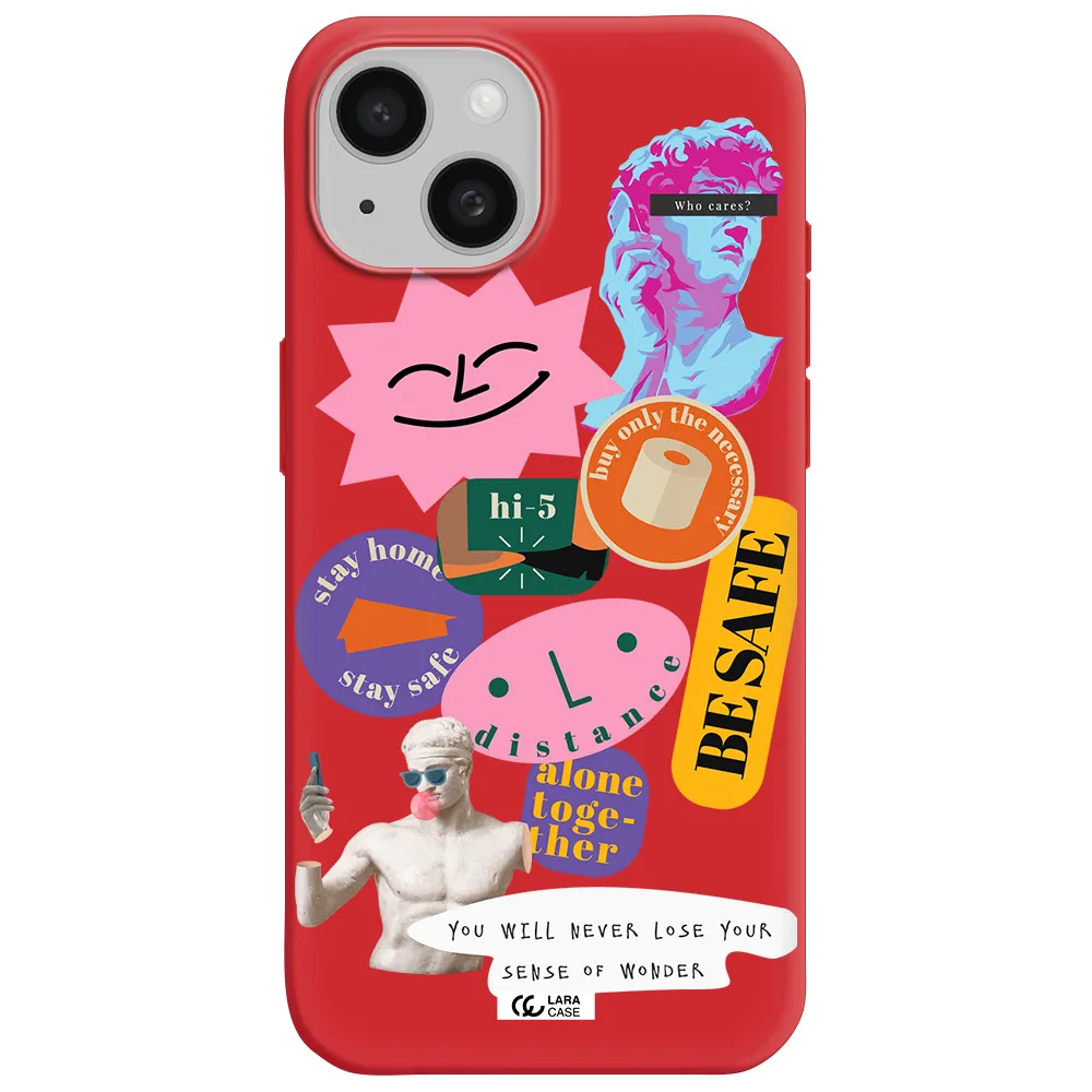 Be Safe Apple Iphone 15 Silicone Imperial Red Case