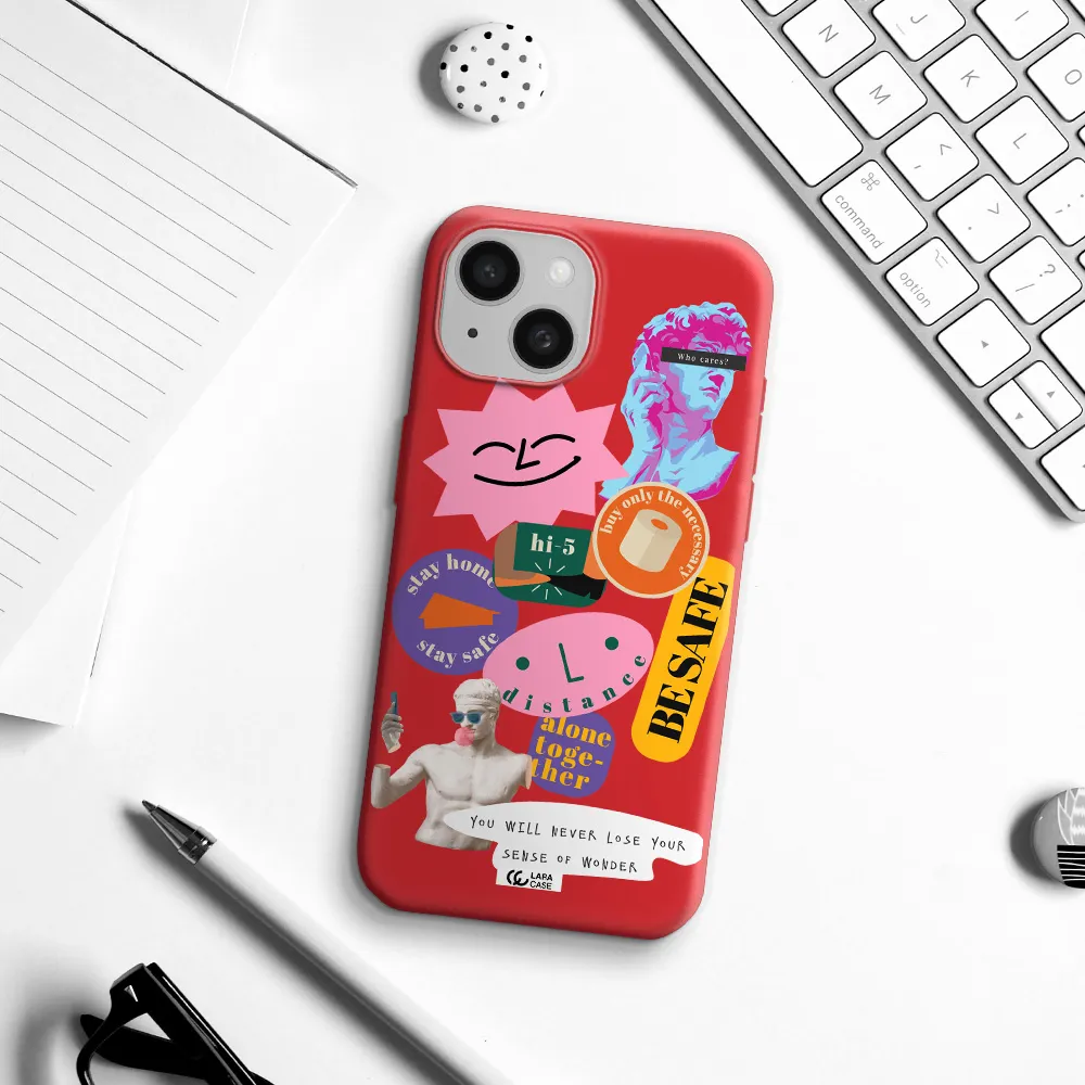 Be Safe Apple Iphone 15 Silicone Imperial Red Case