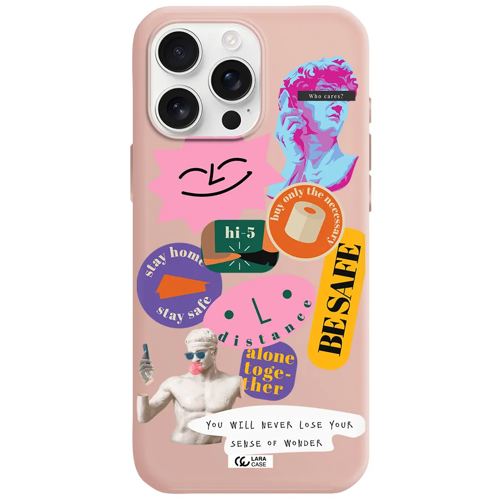 Be Safe Apple Iphone 16 Pro Max Silicone Pastel Pink Case