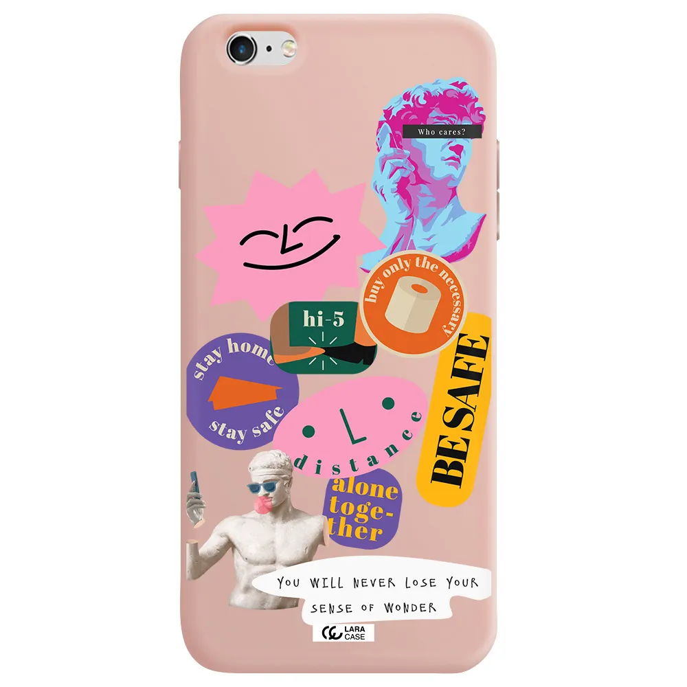 Be Safe Apple iPhone 6 plus Silicone pastel pink Case
