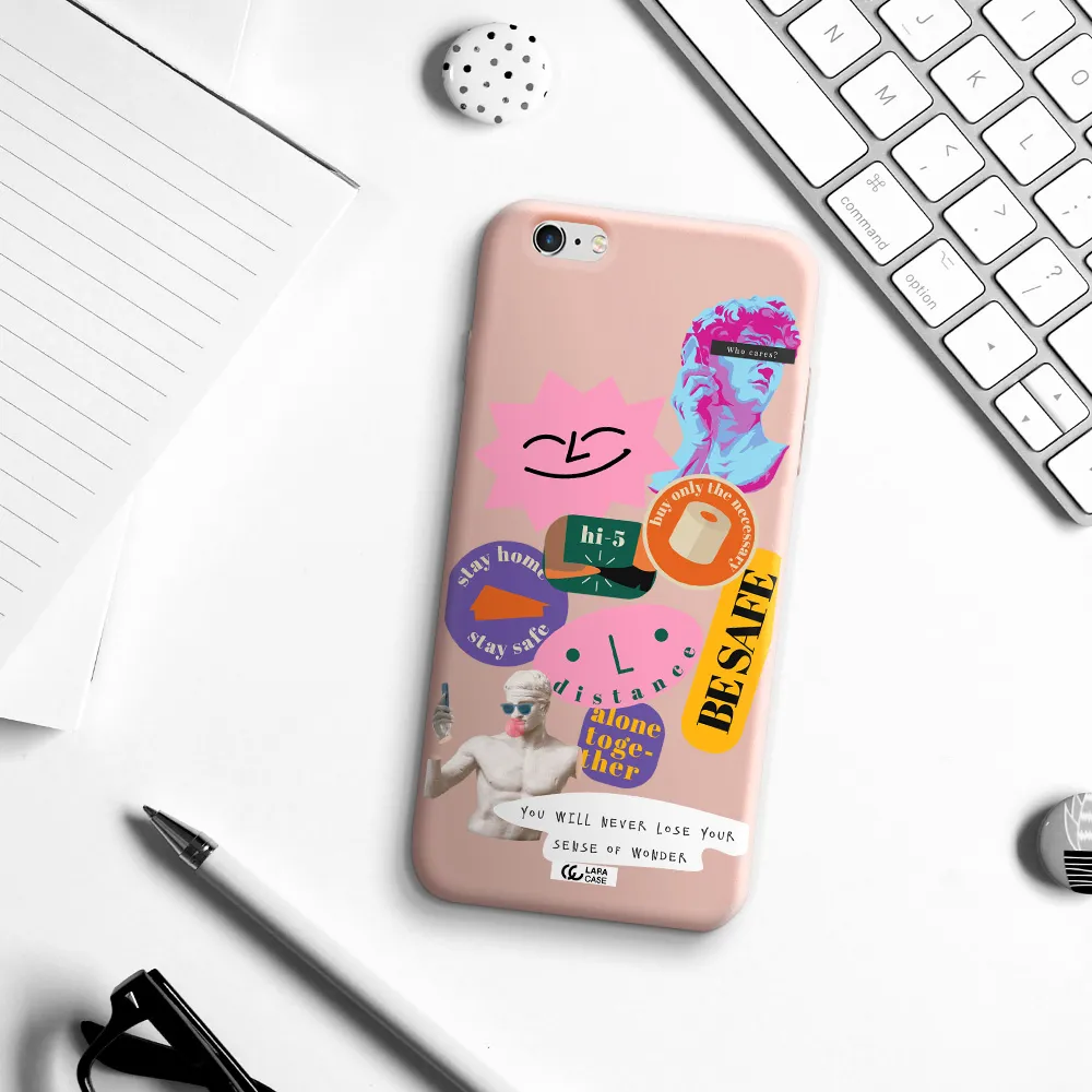Be Safe Apple iPhone 6 s plus Silicone pastel pink Case