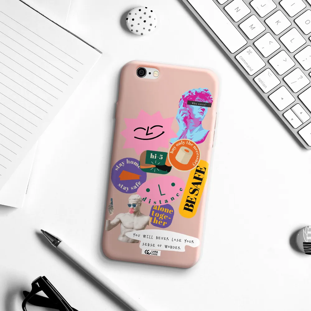 Be Safe Apple iPhone 6 Silicone pastel pink Case