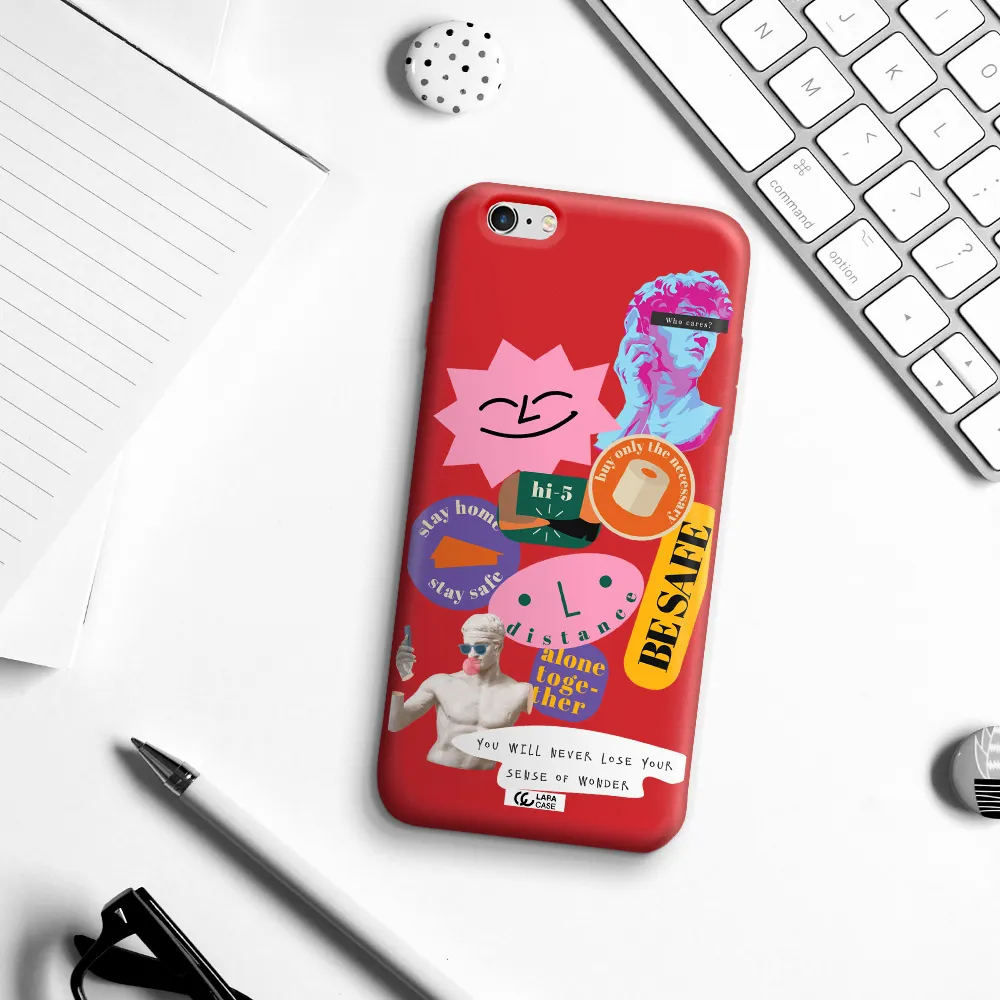 Be Safe Apple iPhone 6S Silicone Imperial Red Case