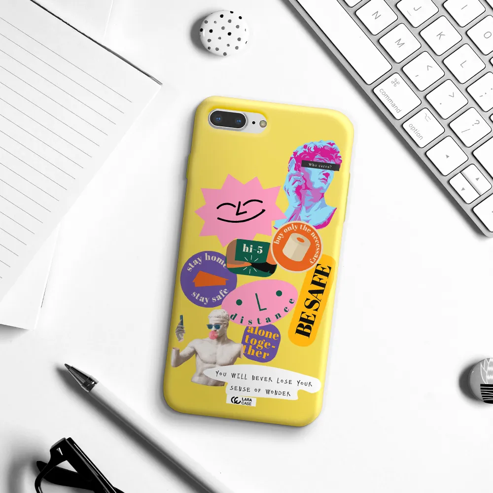 Be Safe Apple iPhone 8 plus Silicone canary yellow Case