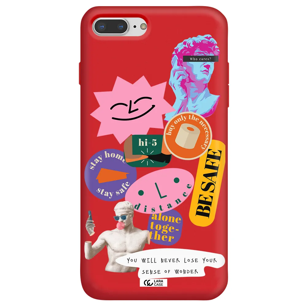Be Safe Apple iPhone 8 plus Silicone Imperial Red Case