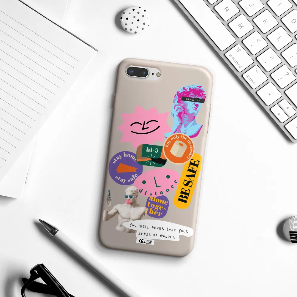 Be Safe Apple iPhone 8 plus Silicone Stone Case