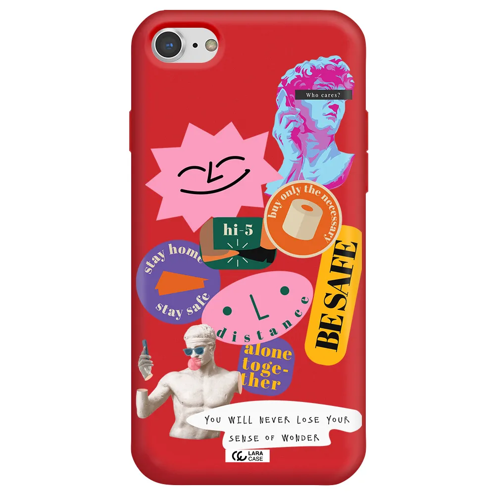 Be Safe Apple iPhone 8 Silicone Imperial Red Case