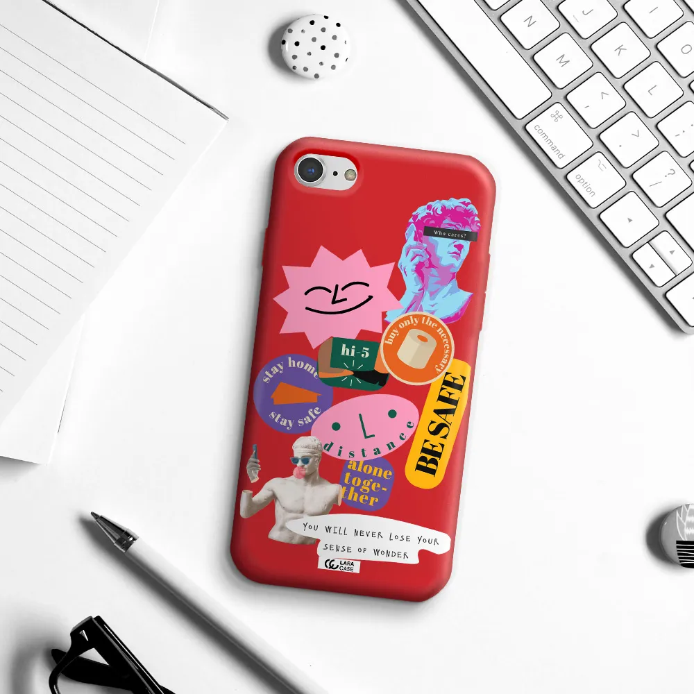 Be Safe Apple iPhone 8 Silicone Imperial Red Case