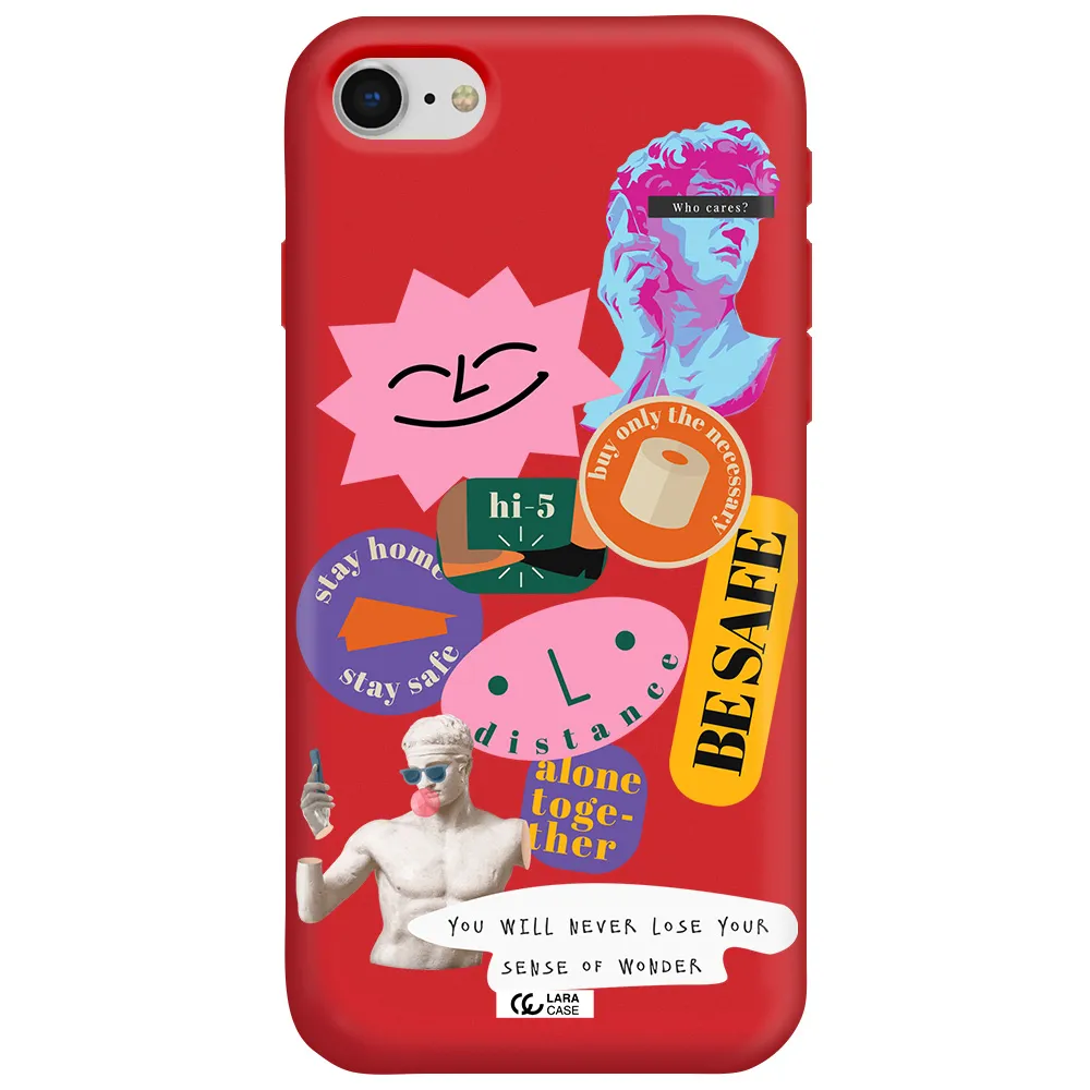 Be Safe Apple iPhone se 2020 Silicone Imperial Red Case