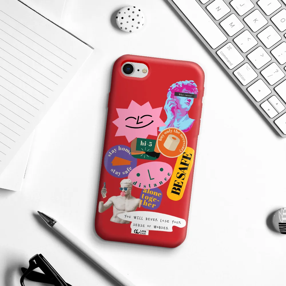 Be Safe Apple iPhone se 2020 Silicone Imperial Red Case