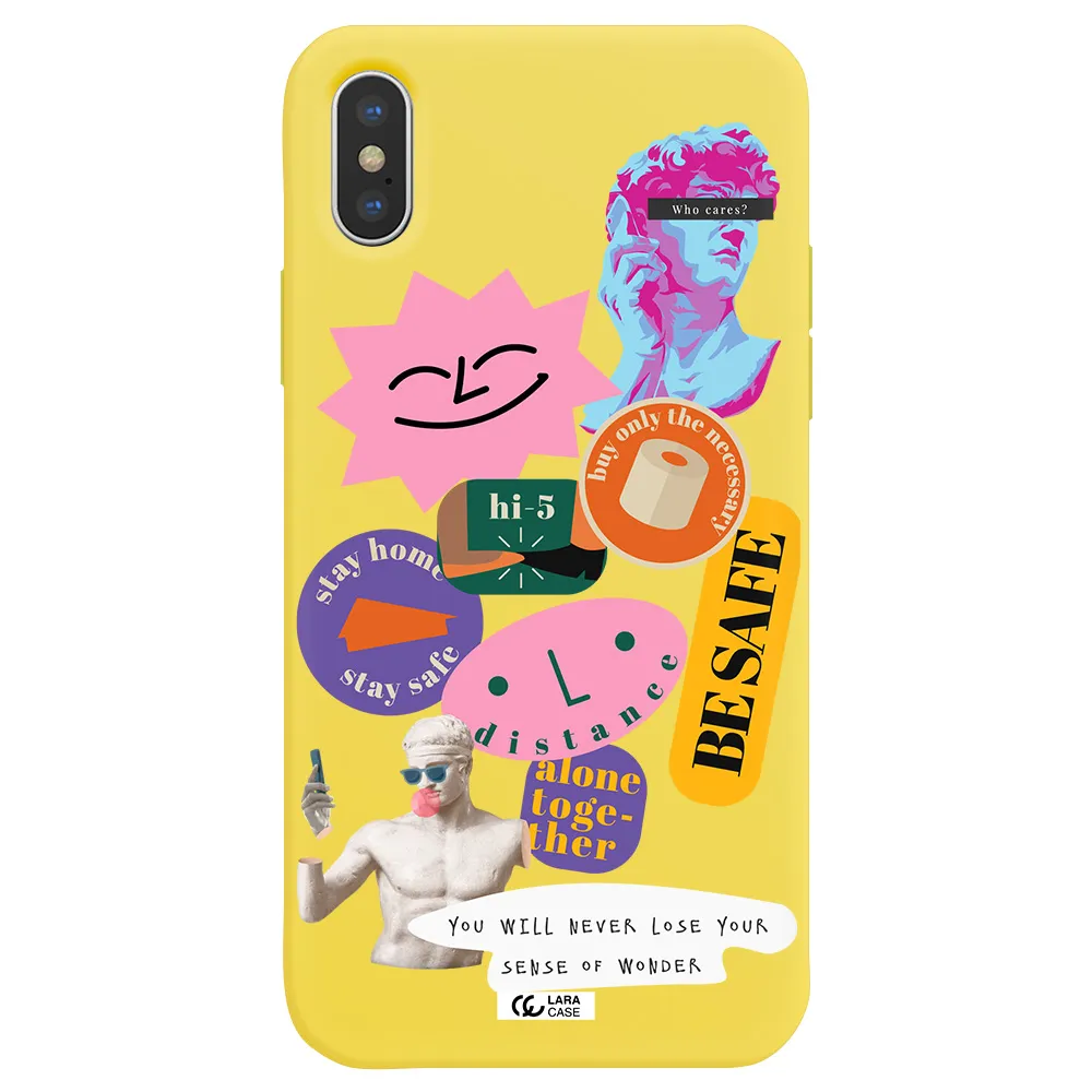 Be Safe Apple iPhone XS Silicone canary yellow Case