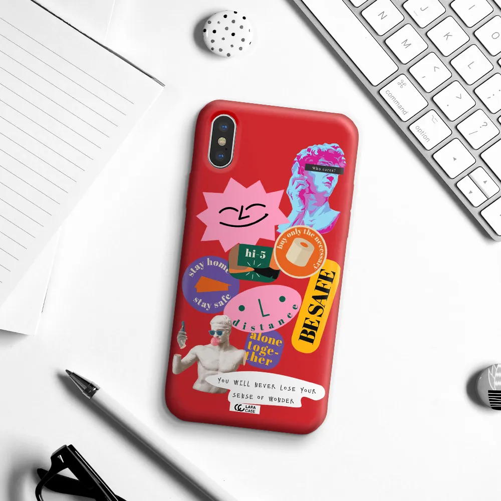 Be Safe Apple iPhone XS Silicone Imperial Red Case