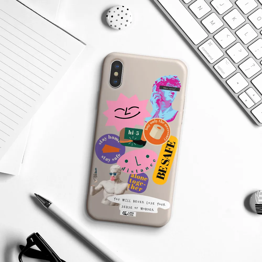 Be Safe Apple iPhone XS Silicone Stone Case