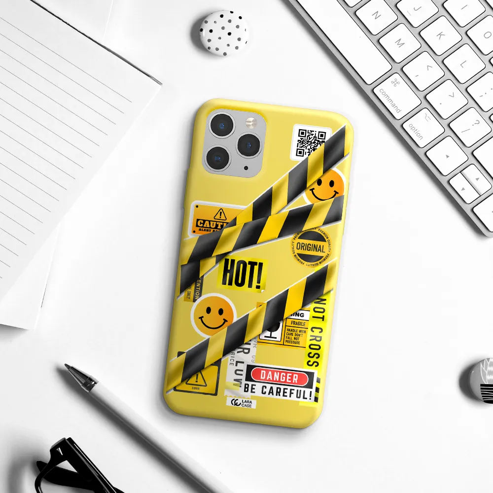 Be Careful Apple iPhone 11 pro max Silicone canary yellow Case