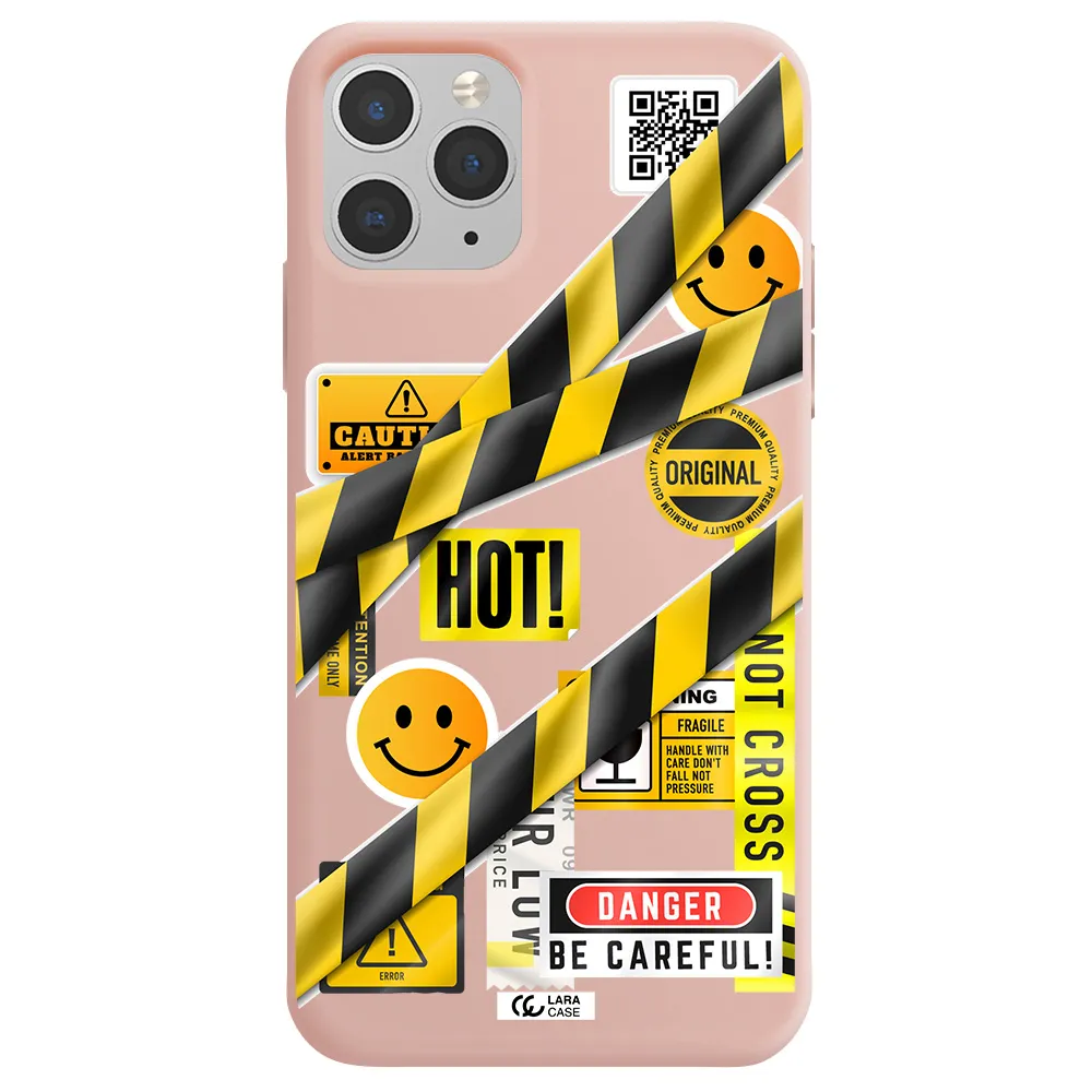 Be Careful Apple iPhone 11 pro max Silicone pastel pink Case