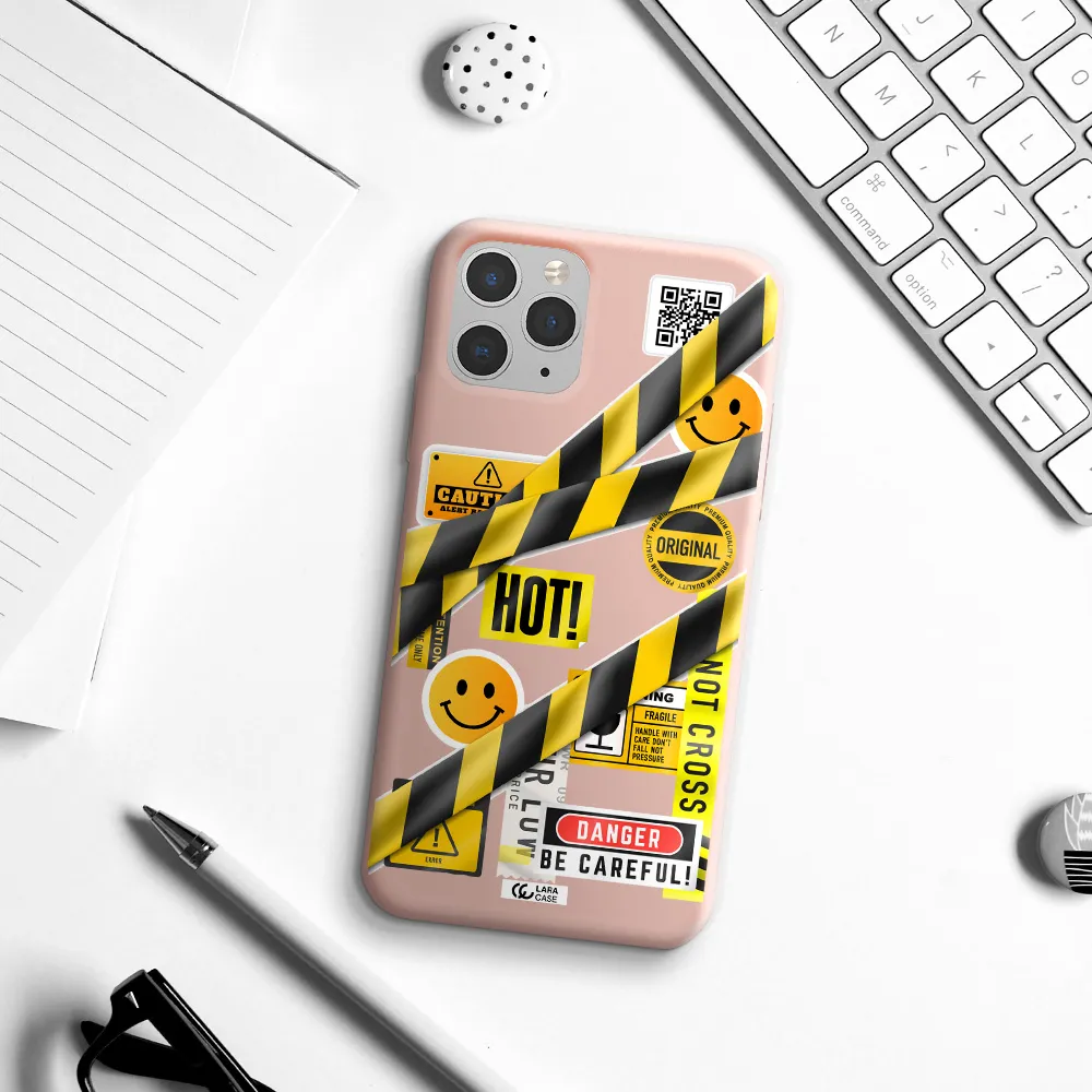 Be Careful Apple iPhone 11 pro max Silicone pastel pink Case