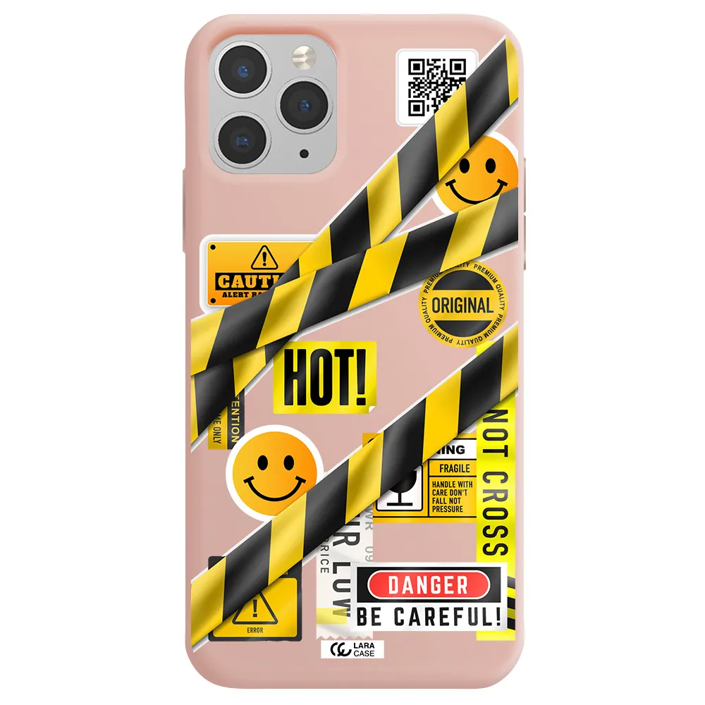 Be Careful Apple iPhone 11 pro Silicone pastel pink Case