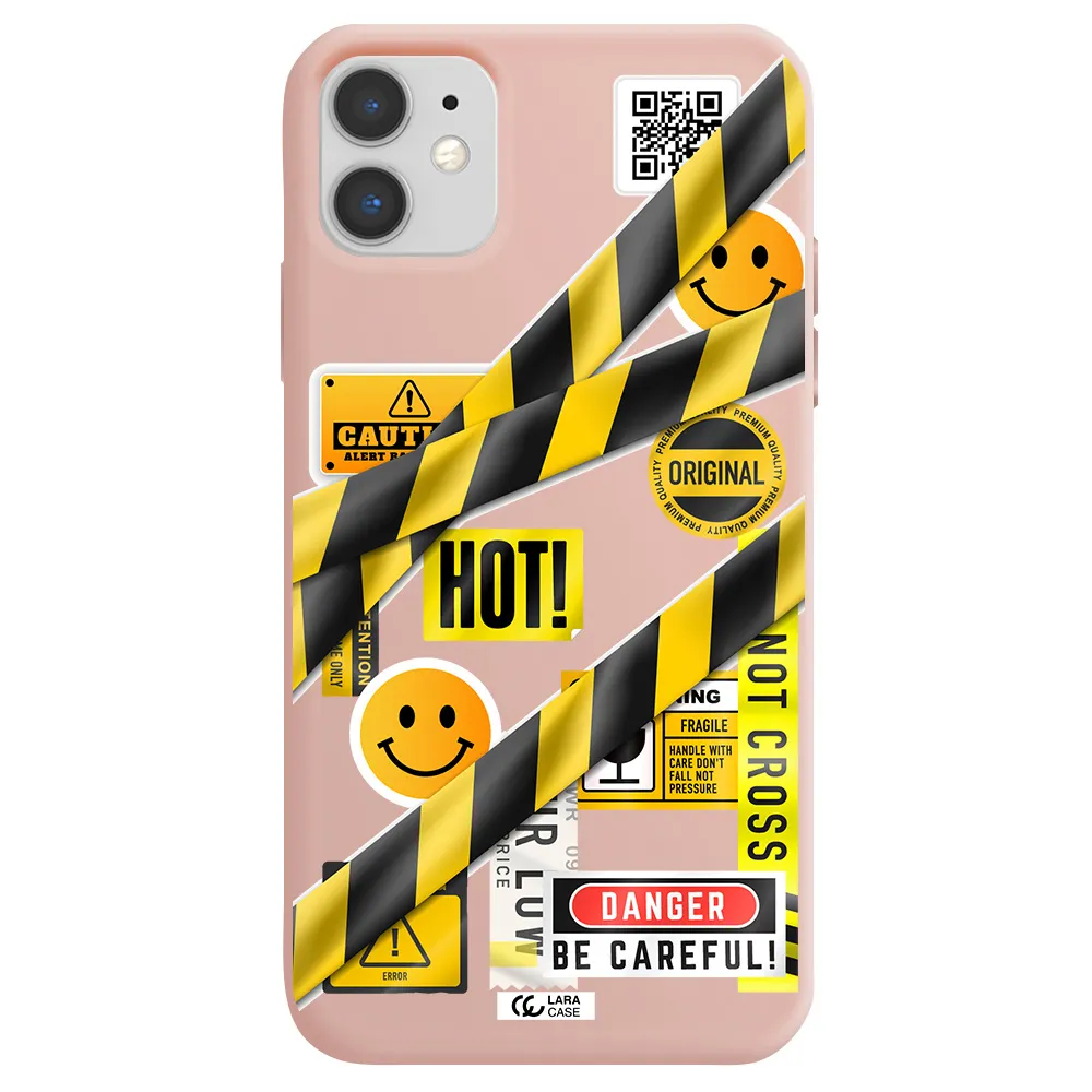 Be Careful Apple iPhone 11 Silicone pastel pink Case