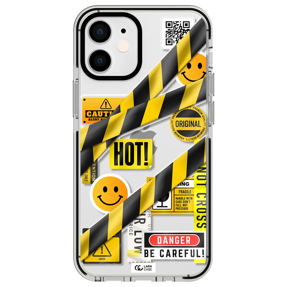 Be Careful Apple iPhone 12 mini impact black border Case