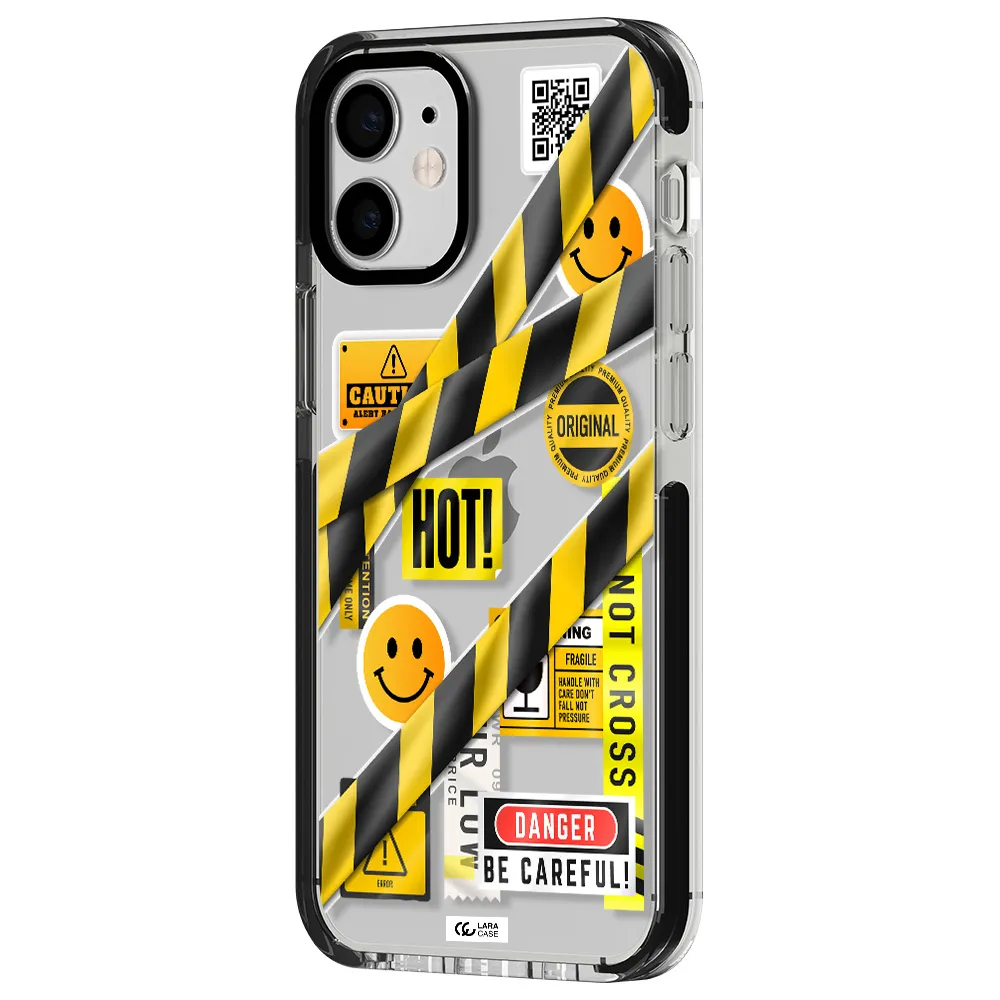 Be Careful Apple iPhone 12 mini impact black border Case