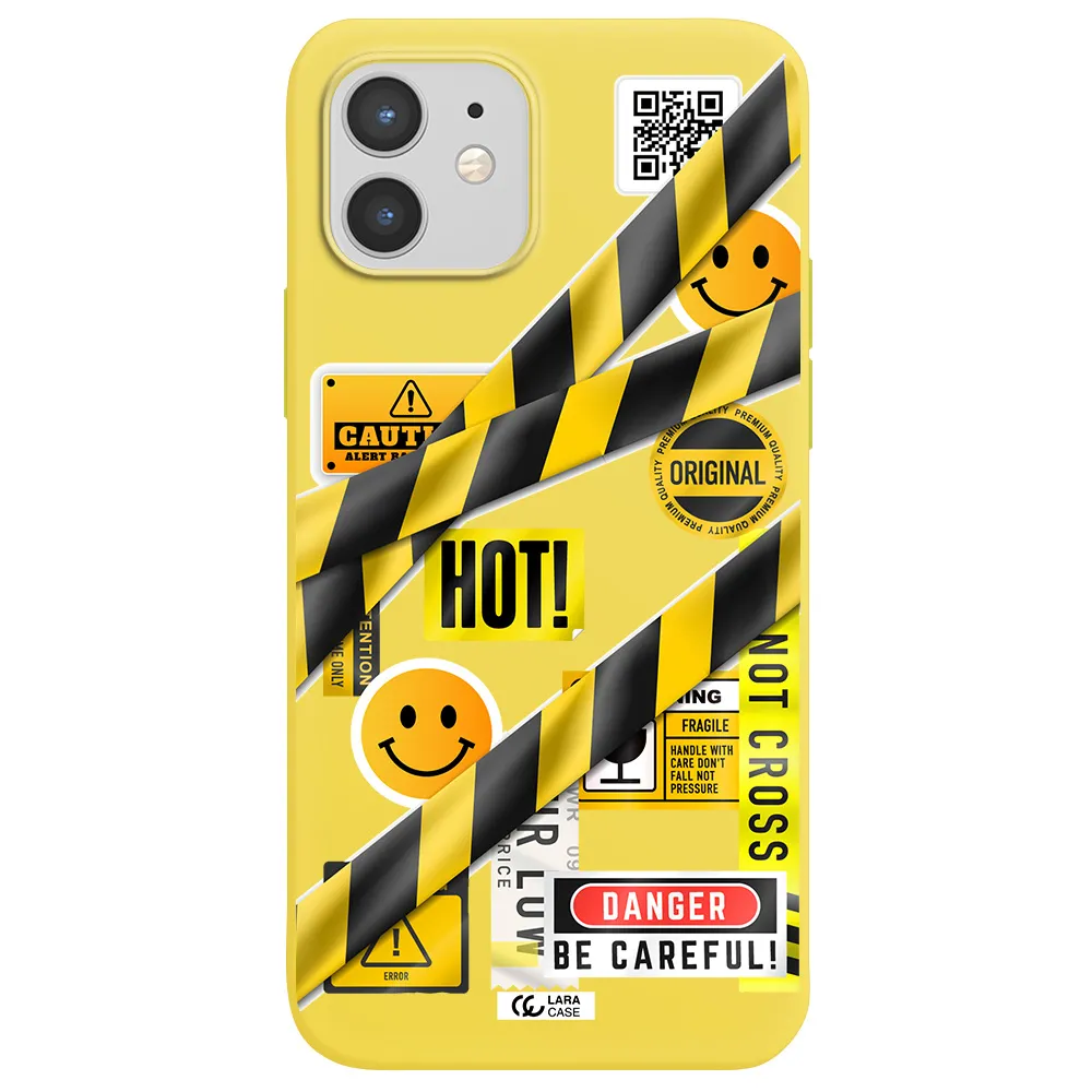 Be Careful Apple iPhone 12 mini Silicone canary yellow Case