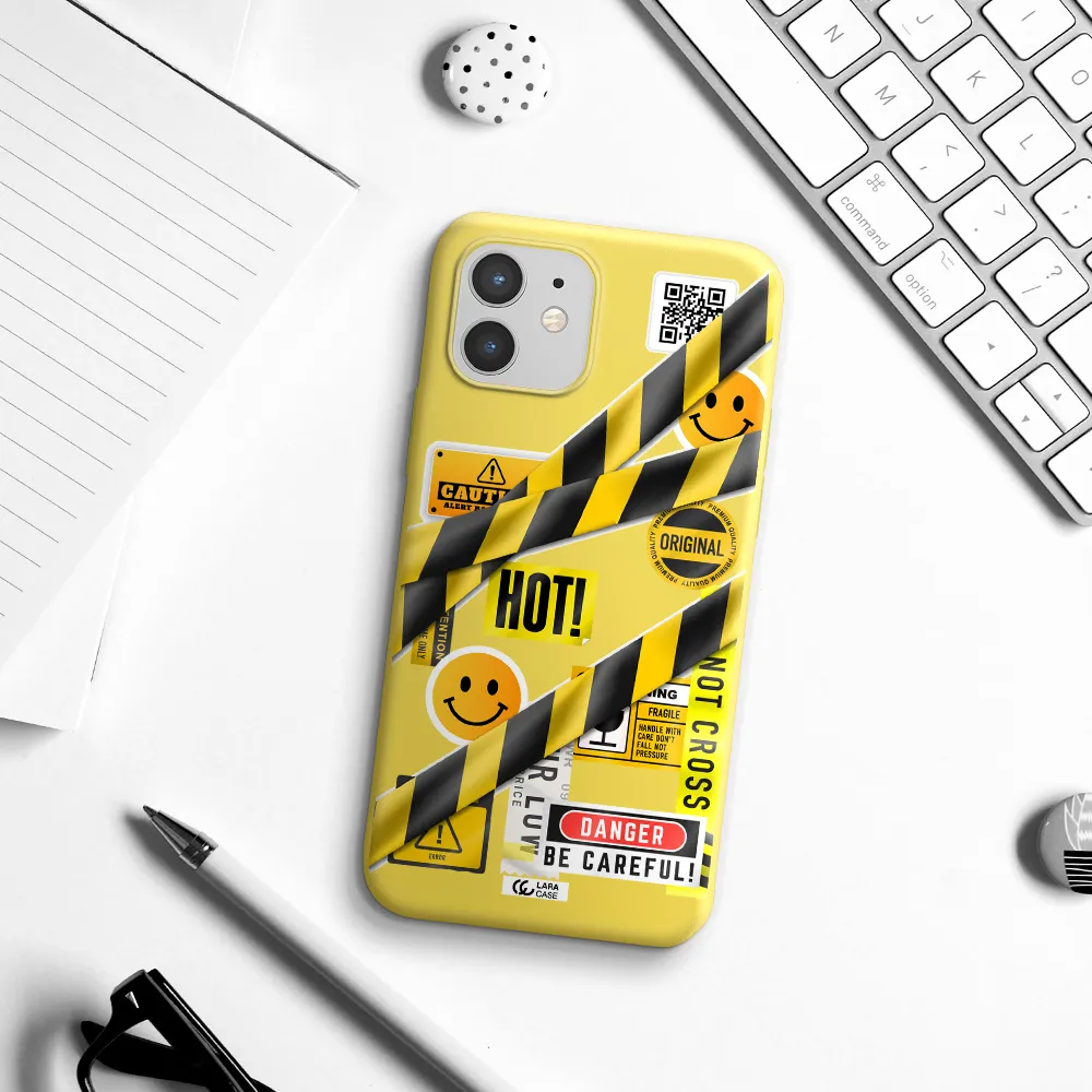 Be Careful Apple iPhone 12 mini Silicone canary yellow Case